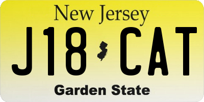 NJ license plate J18CAT