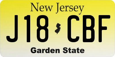 NJ license plate J18CBF