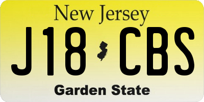 NJ license plate J18CBS