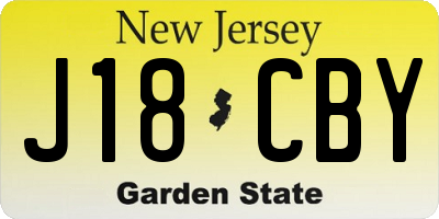 NJ license plate J18CBY