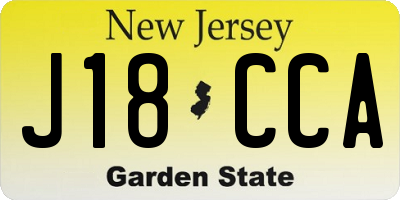 NJ license plate J18CCA