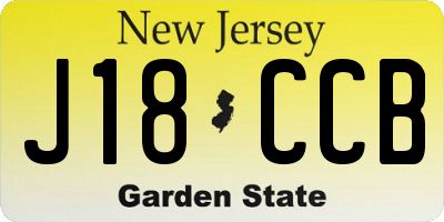 NJ license plate J18CCB