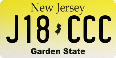 NJ license plate J18CCC