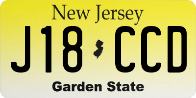NJ license plate J18CCD