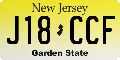 NJ license plate J18CCF