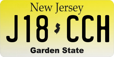 NJ license plate J18CCH