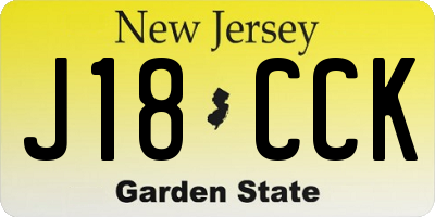 NJ license plate J18CCK