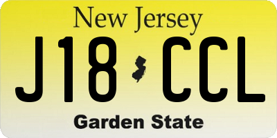 NJ license plate J18CCL