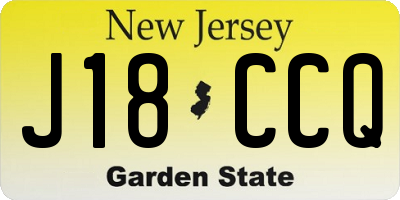 NJ license plate J18CCQ