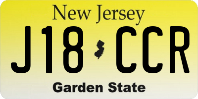 NJ license plate J18CCR