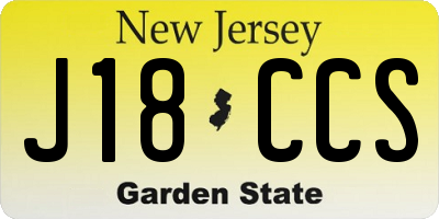 NJ license plate J18CCS