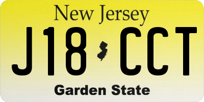 NJ license plate J18CCT