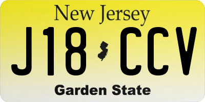 NJ license plate J18CCV