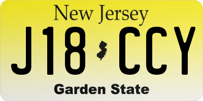 NJ license plate J18CCY