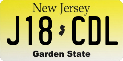 NJ license plate J18CDL