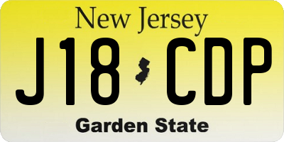 NJ license plate J18CDP