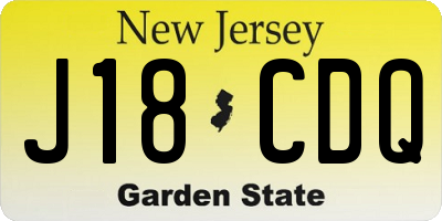 NJ license plate J18CDQ