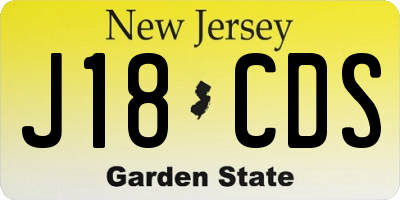 NJ license plate J18CDS