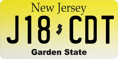 NJ license plate J18CDT