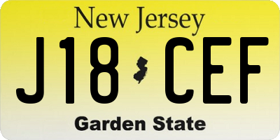 NJ license plate J18CEF