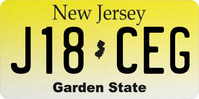 NJ license plate J18CEG