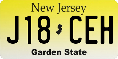 NJ license plate J18CEH