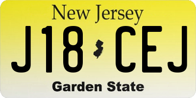 NJ license plate J18CEJ