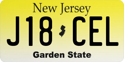 NJ license plate J18CEL