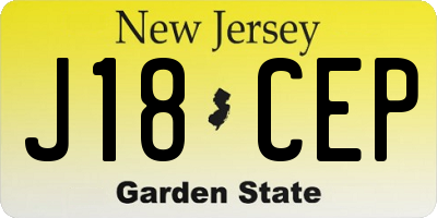 NJ license plate J18CEP