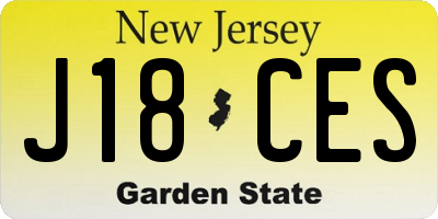 NJ license plate J18CES