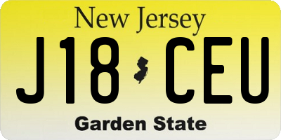 NJ license plate J18CEU