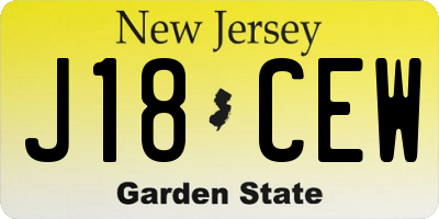 NJ license plate J18CEW