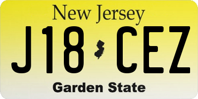 NJ license plate J18CEZ