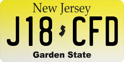 NJ license plate J18CFD