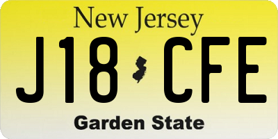NJ license plate J18CFE