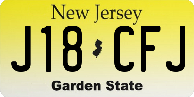 NJ license plate J18CFJ