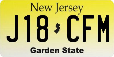 NJ license plate J18CFM