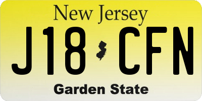 NJ license plate J18CFN