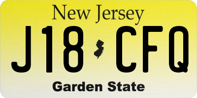 NJ license plate J18CFQ