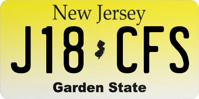NJ license plate J18CFS