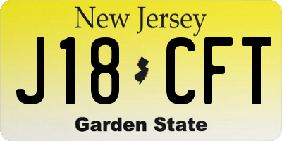 NJ license plate J18CFT