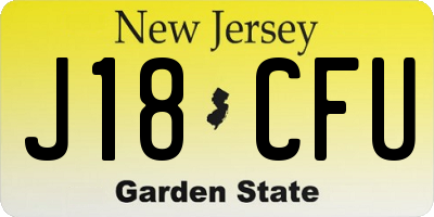 NJ license plate J18CFU