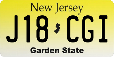 NJ license plate J18CGI