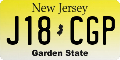 NJ license plate J18CGP