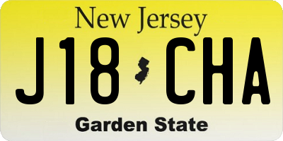NJ license plate J18CHA
