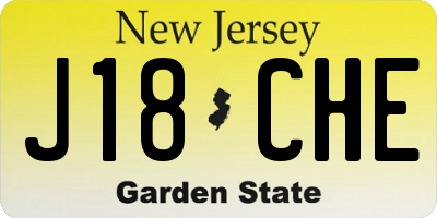 NJ license plate J18CHE