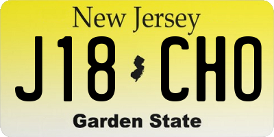 NJ license plate J18CHO