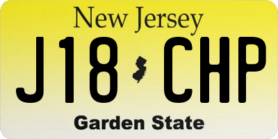NJ license plate J18CHP