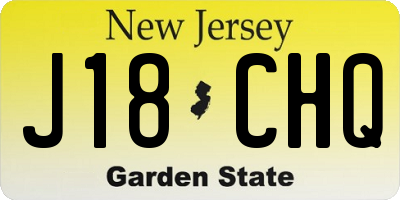 NJ license plate J18CHQ