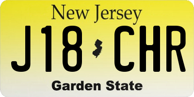 NJ license plate J18CHR